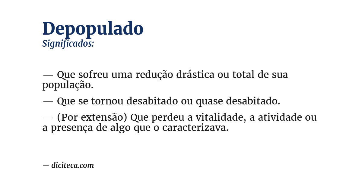 Significado de depopulado