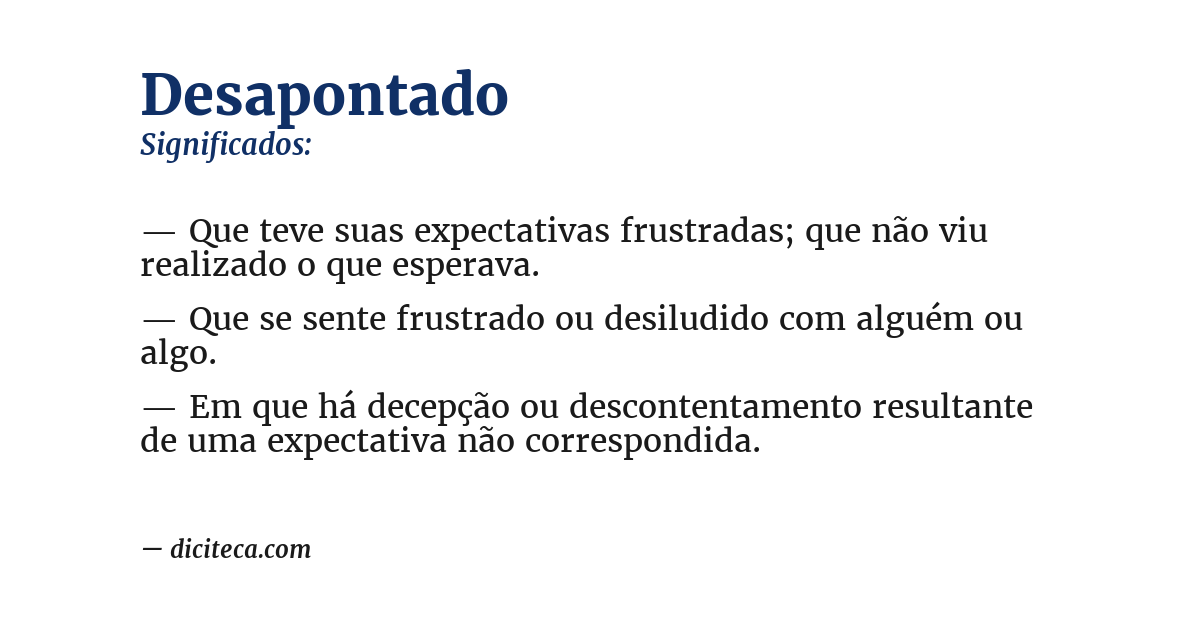 Significado de desapontado