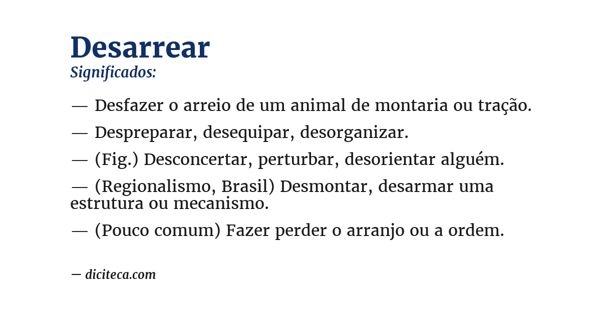 Significado de desarrear