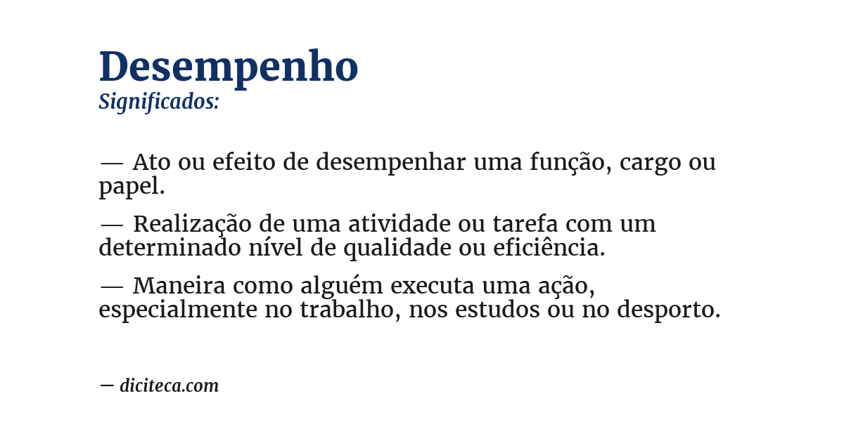 Significado de desempenho