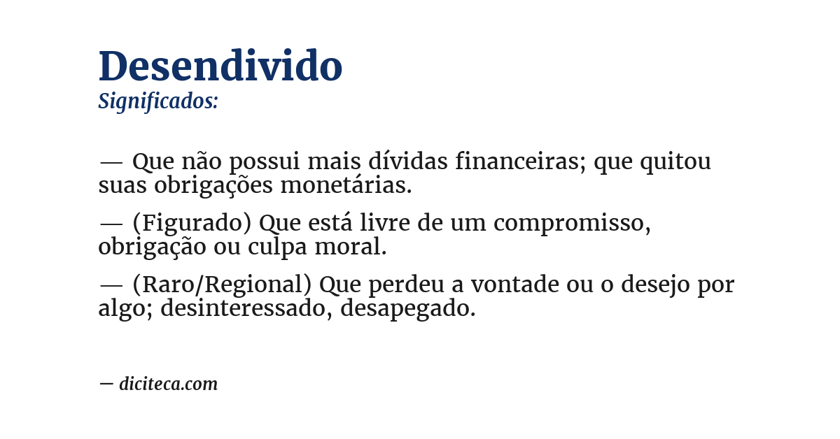 Significado de desendivido