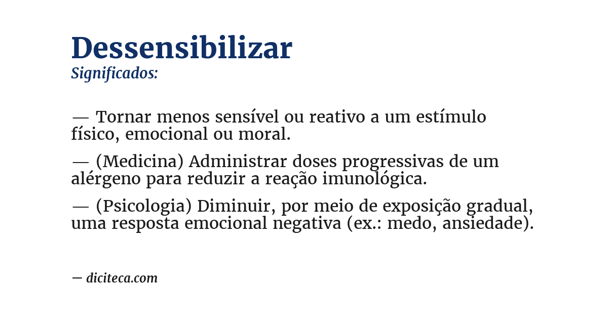 Significado de dessensibilizar