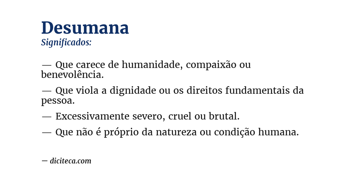 Significado de desumana