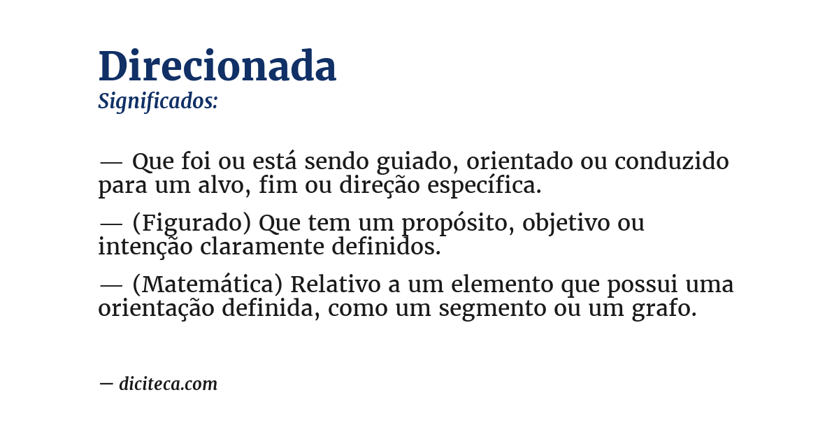 Significado de direcionada