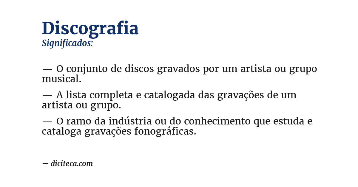 Significado de discografia