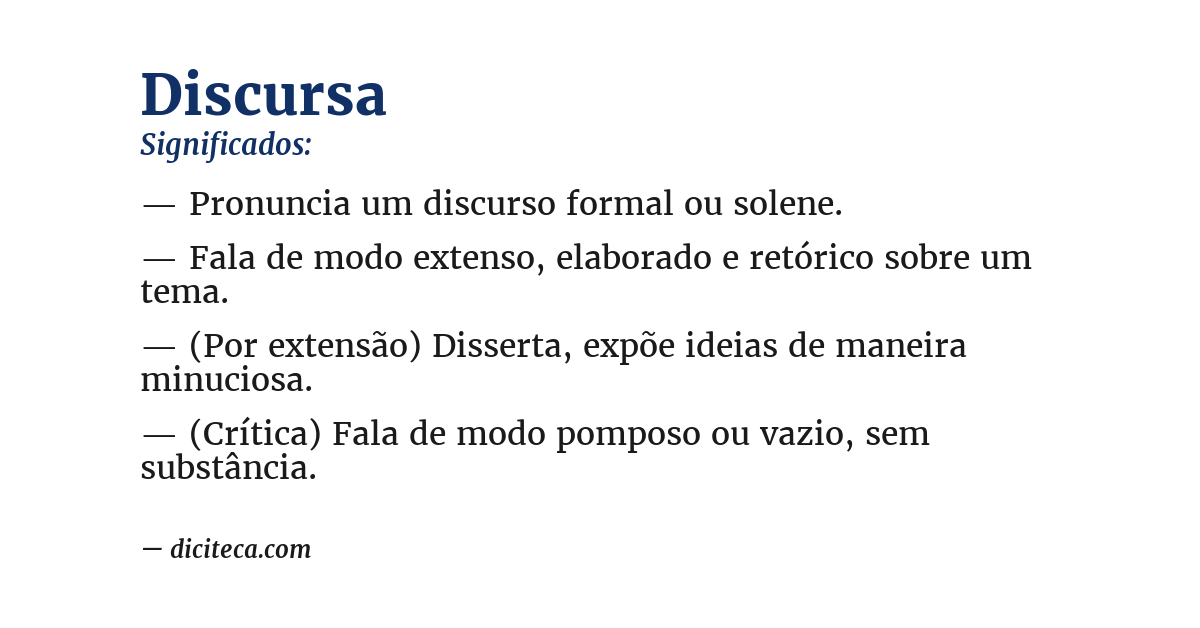 Significado de discursa