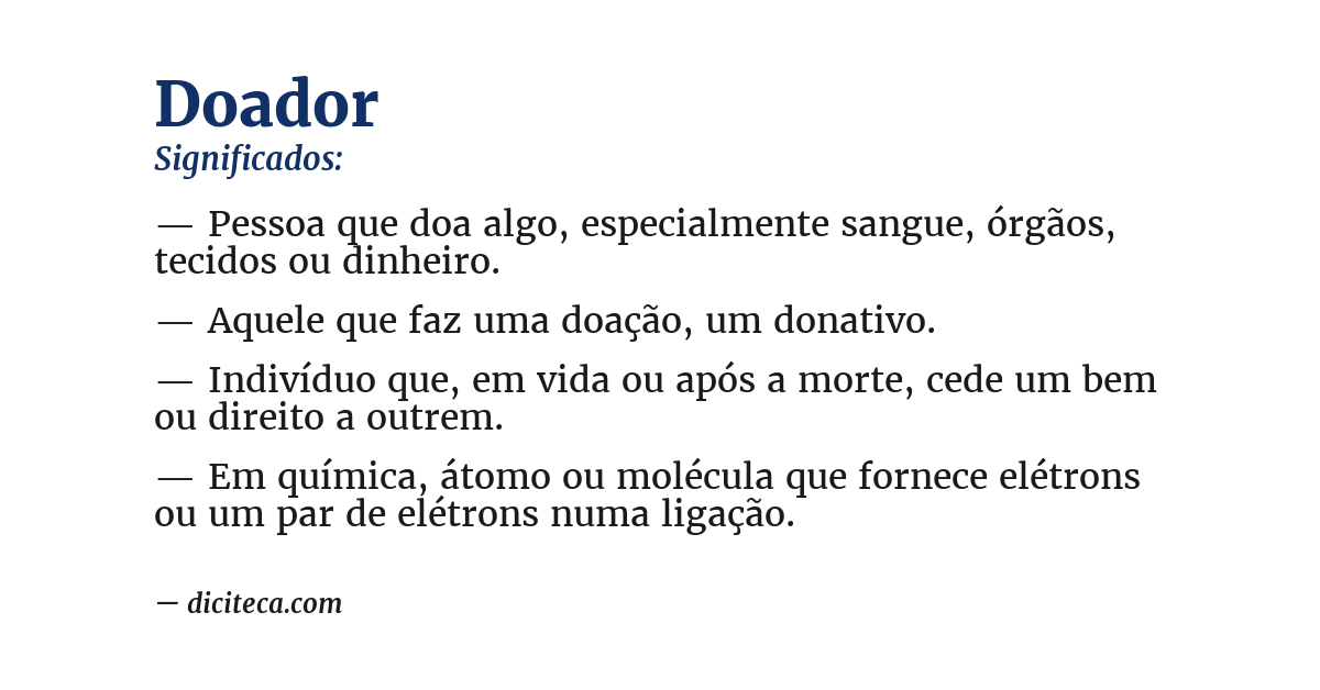 Significado de doador