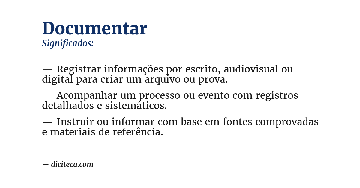 Significado de documentar