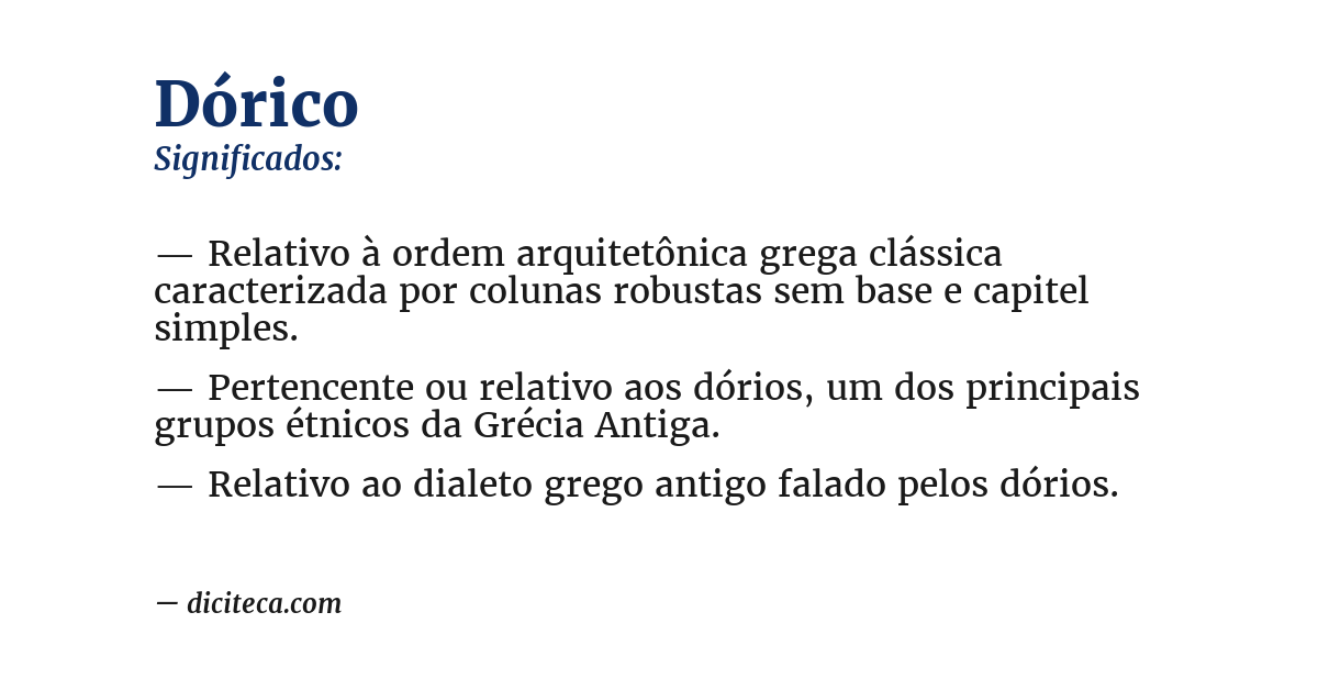 Significado de dórico