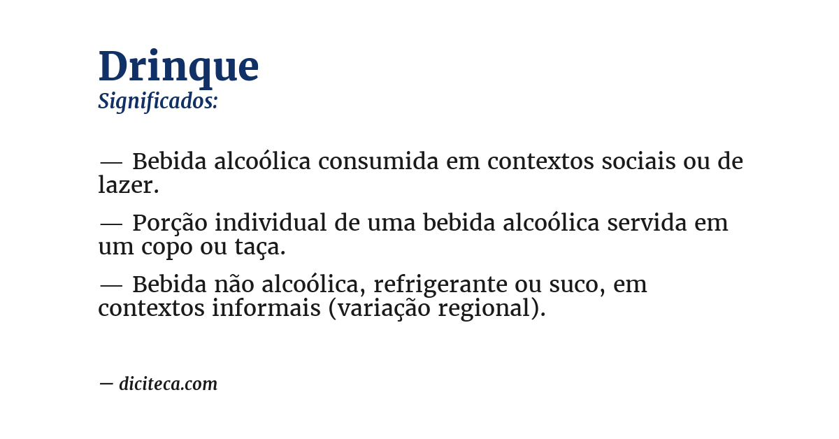 Significado de drinque