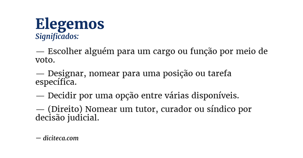 Significado de elegemos