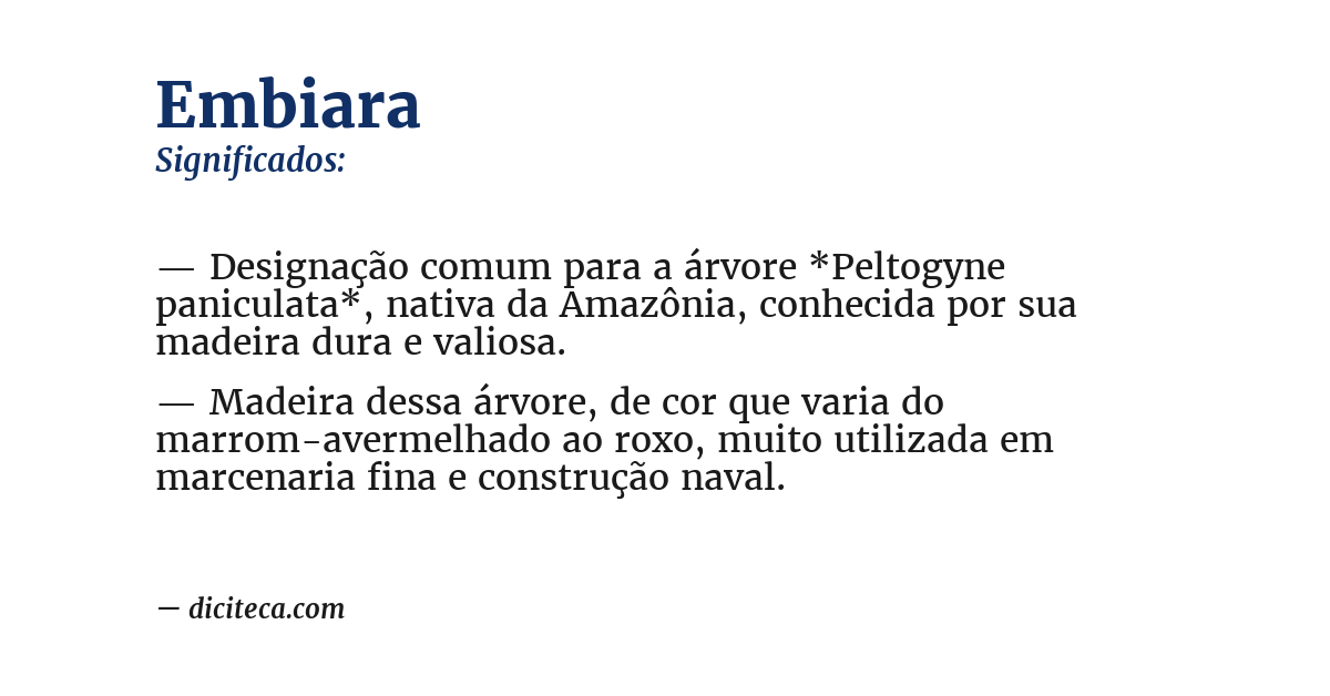 Significado de embiara