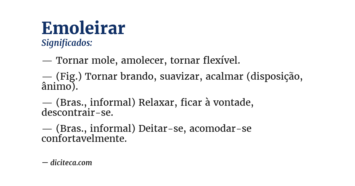 Significado de emoleirar