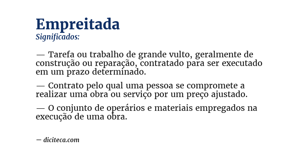 Significado de empreitada