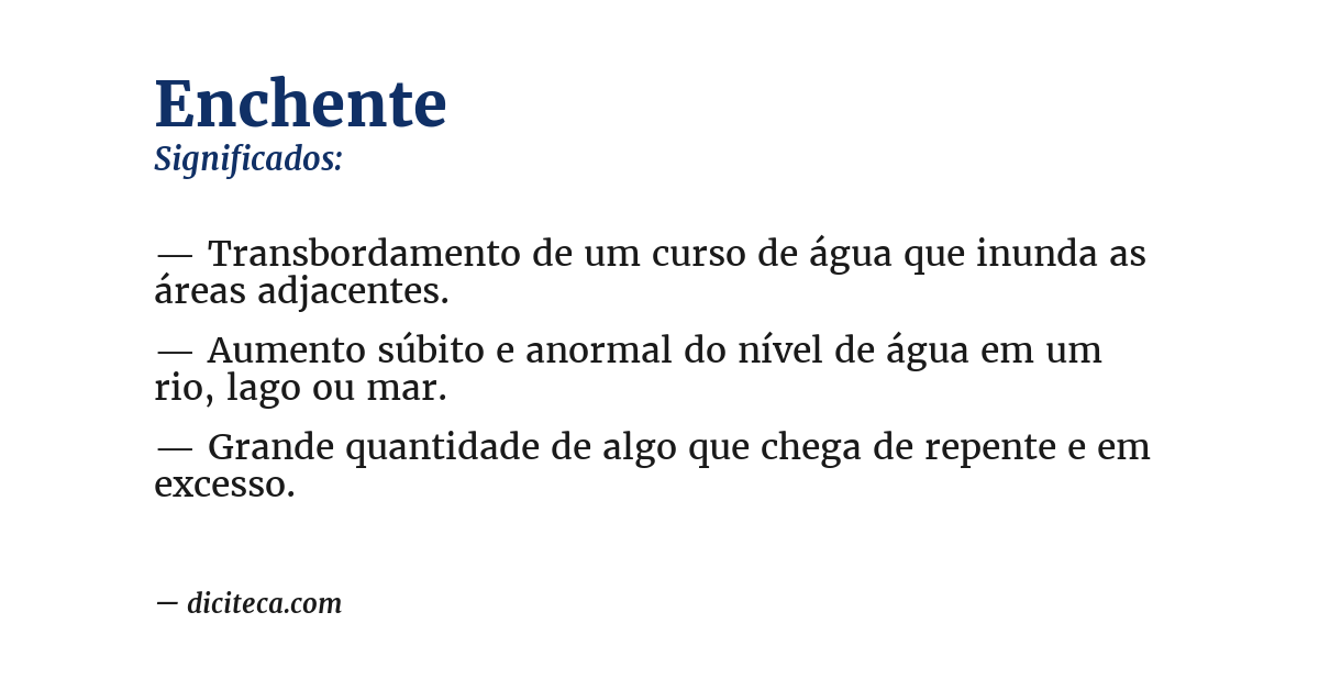 Significado de enchente