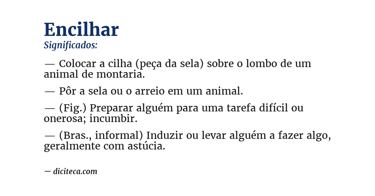 Significado de encilhar