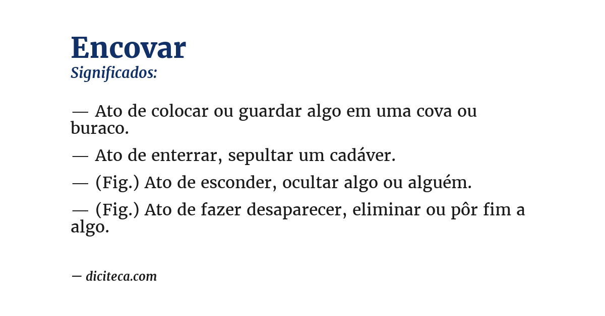 Significado de encovar