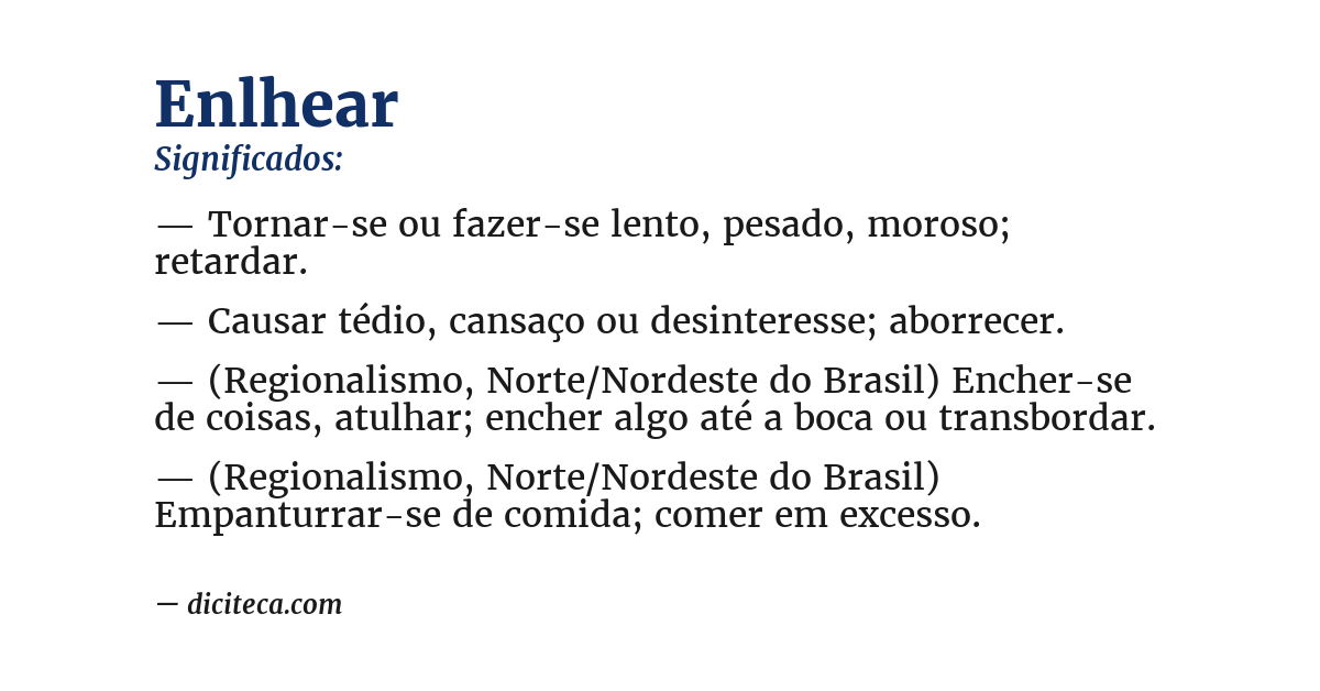 Significado de enlhear