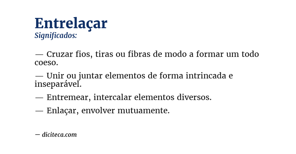 Significado de entrelaçar