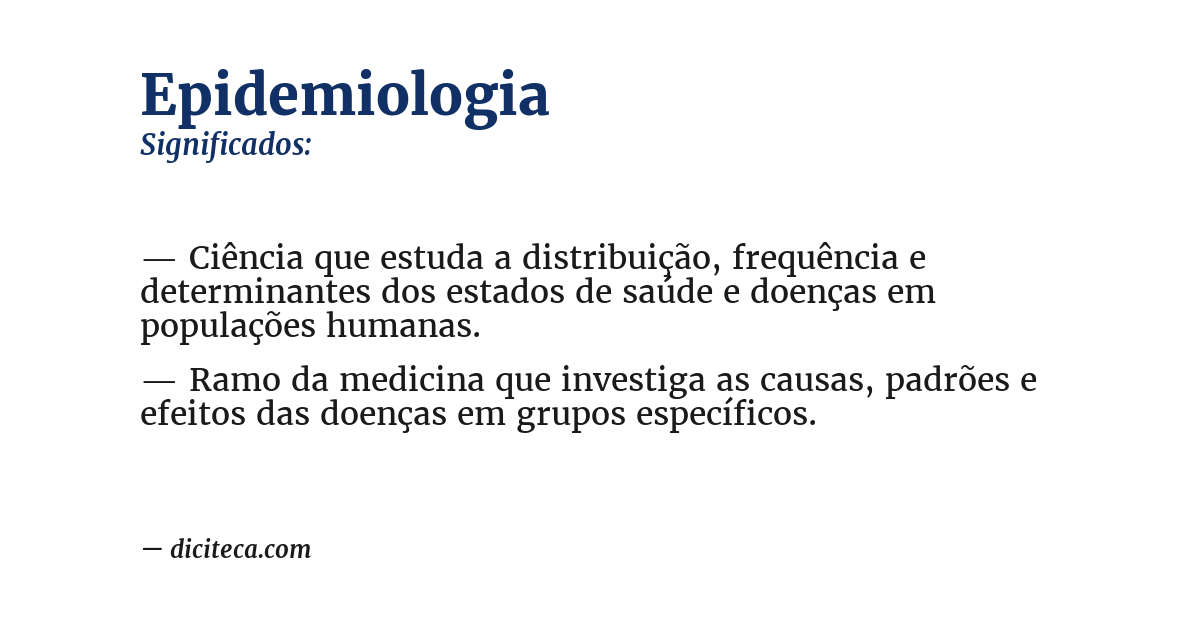 Significado de epidemiologia