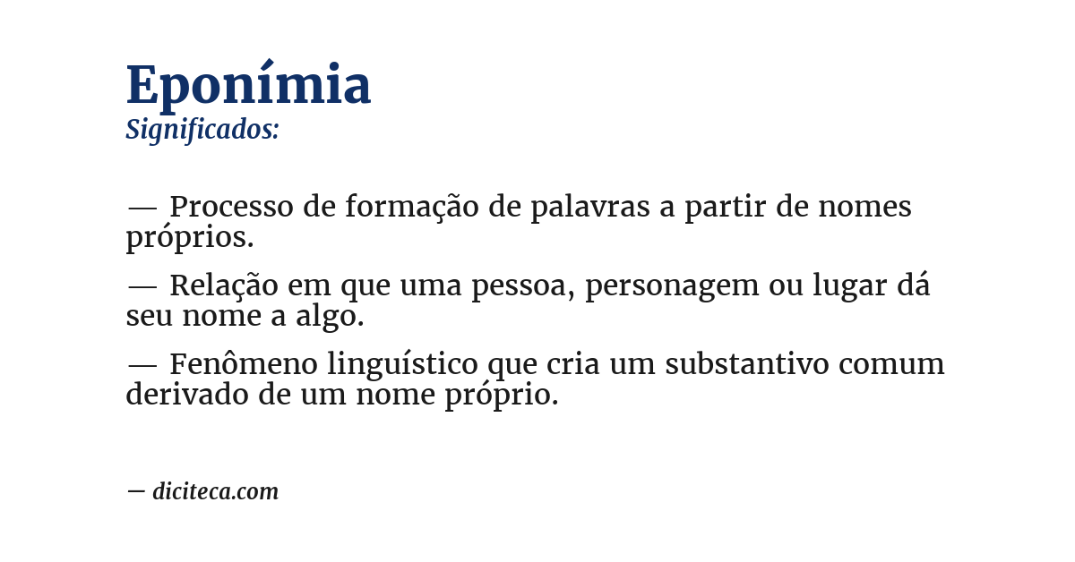 Significado de eponímia