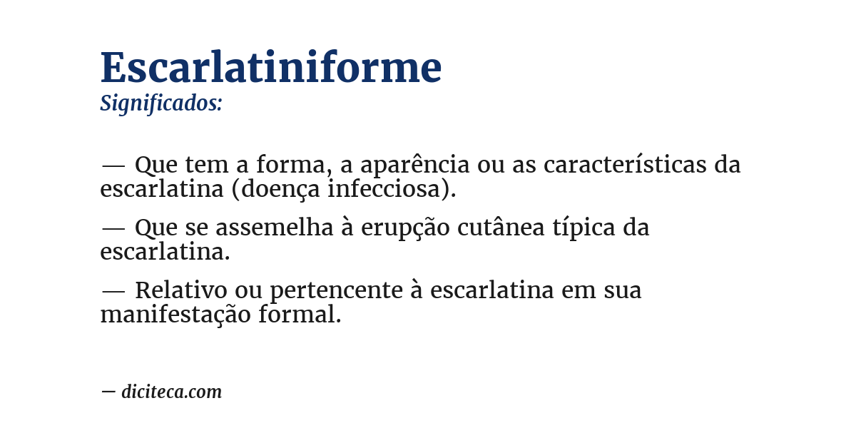 Significado de escarlatiniforme