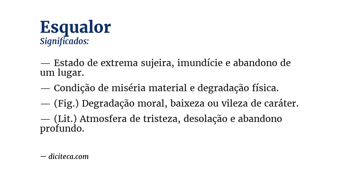 Significado de esqualor