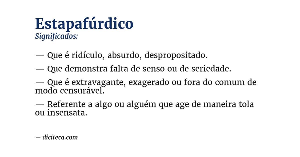 Significado de estapafúrdico