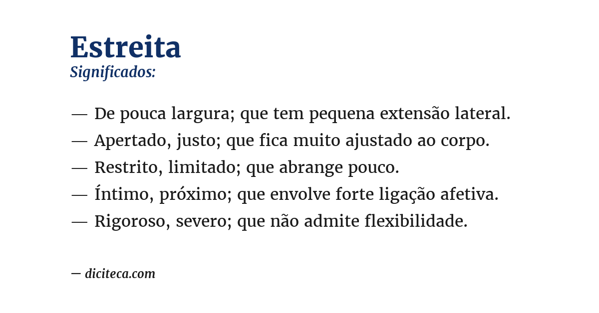 Significado de estreita