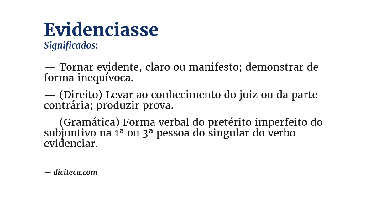 Significado de evidenciasse