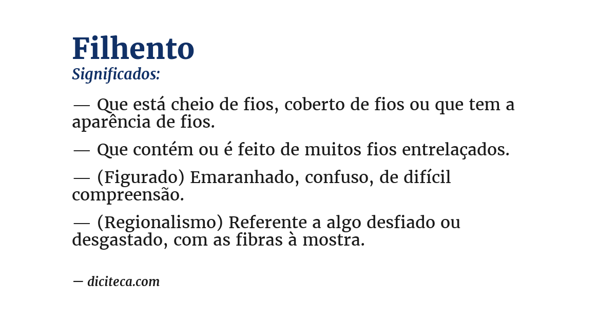 Significado de filhento
