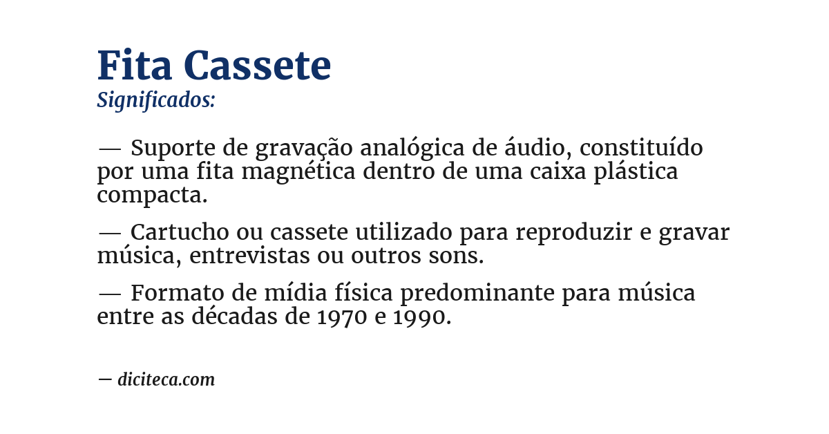 Significado de fita cassete