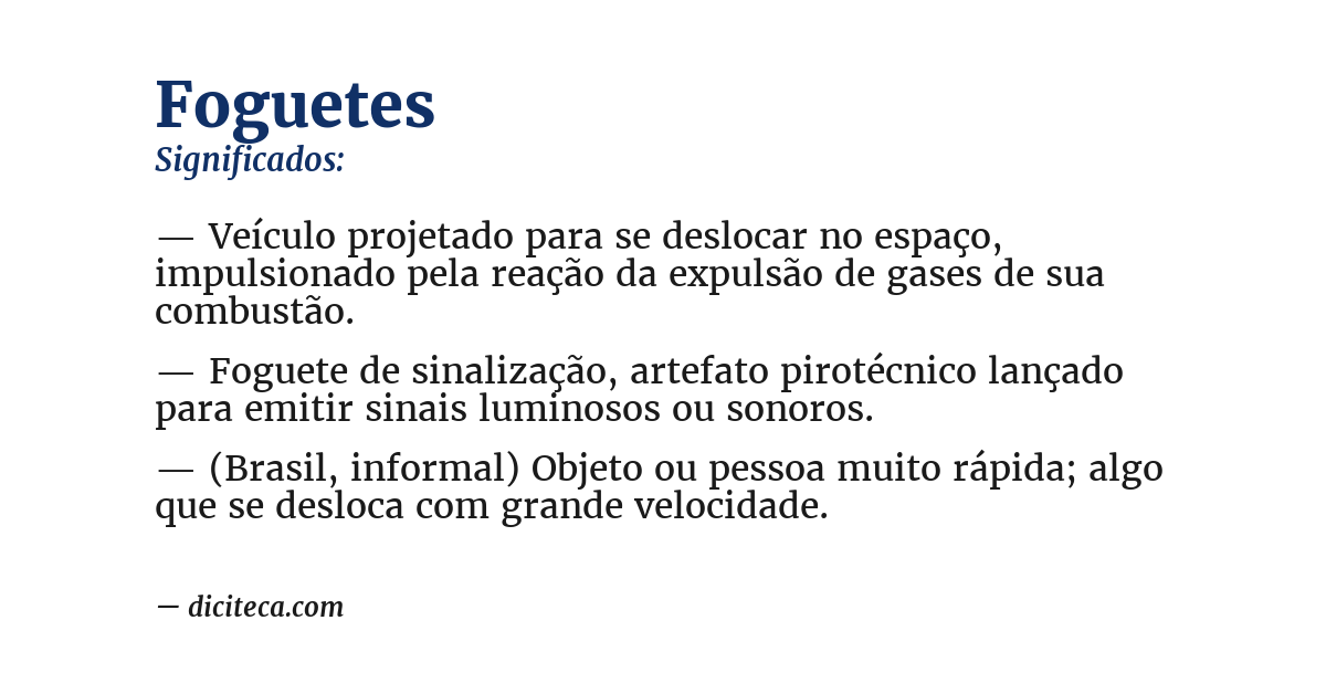 Significado de foguetes