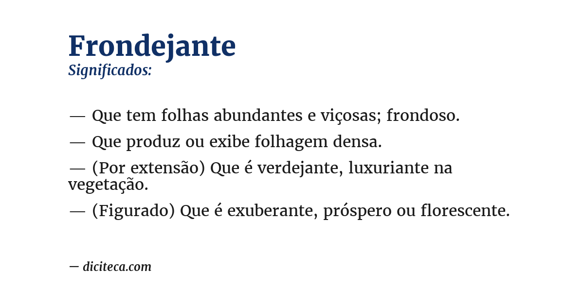 Significado de frondejante