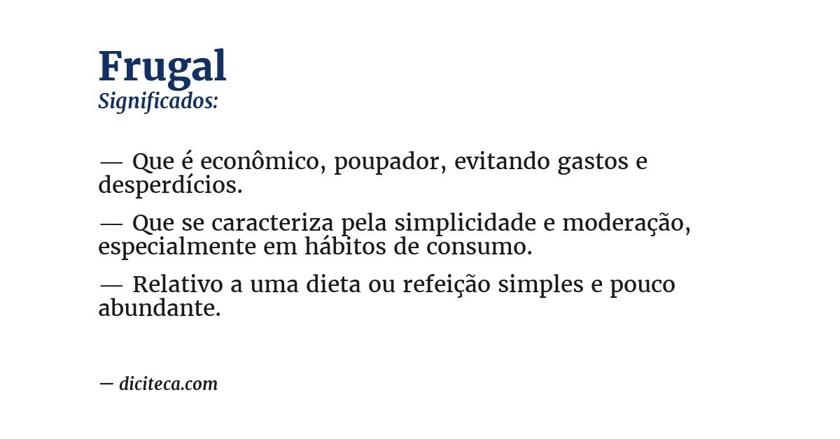 Significado de frugal