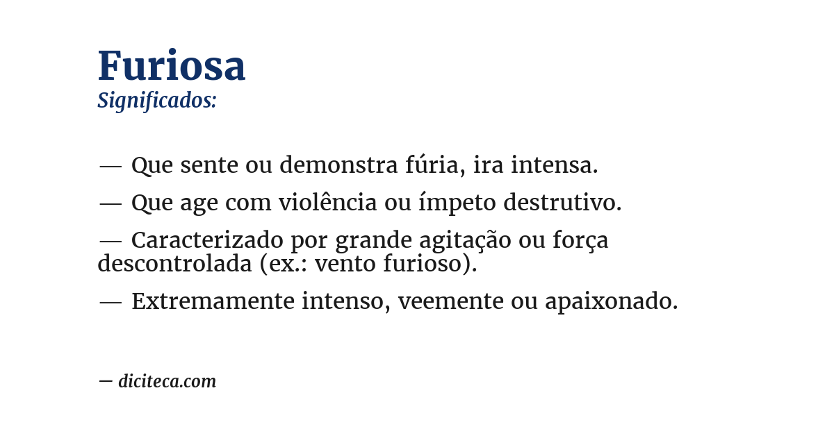 Significado de furiosa