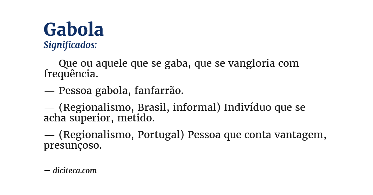 Significado de gabola