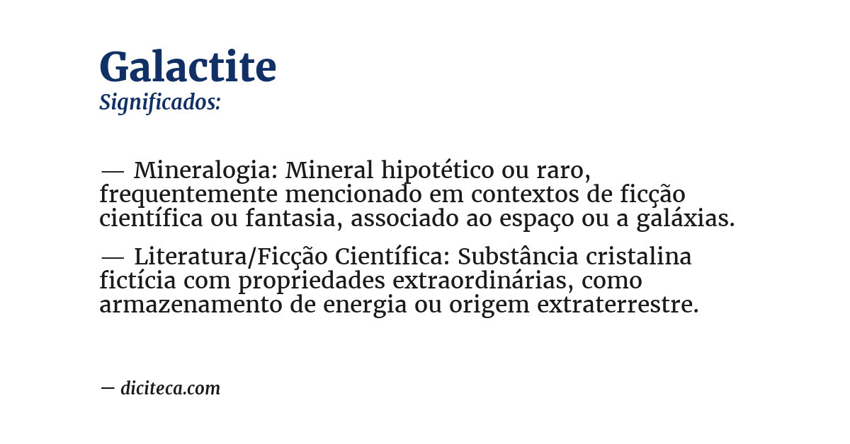Significado de galactite