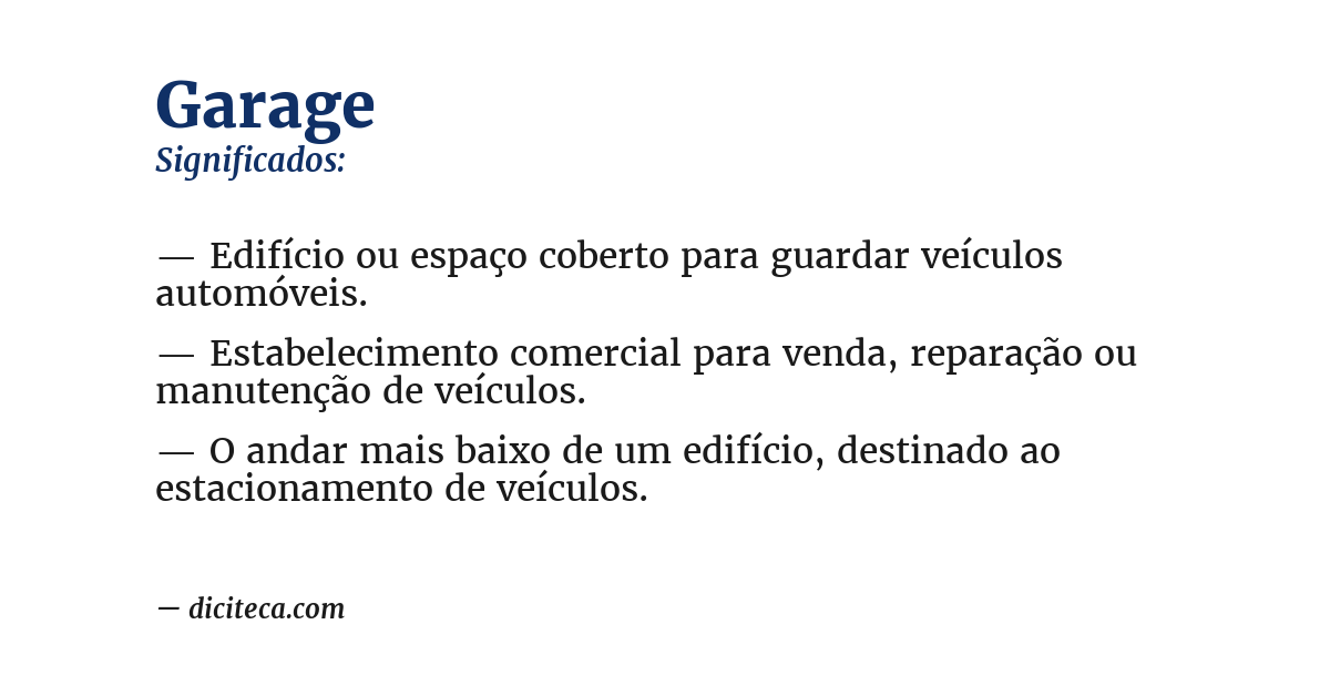 Significado de garage