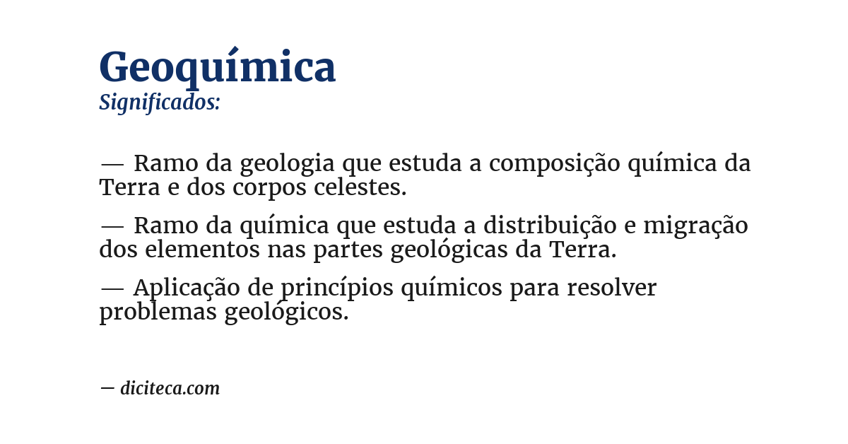 Significado de geoquímica