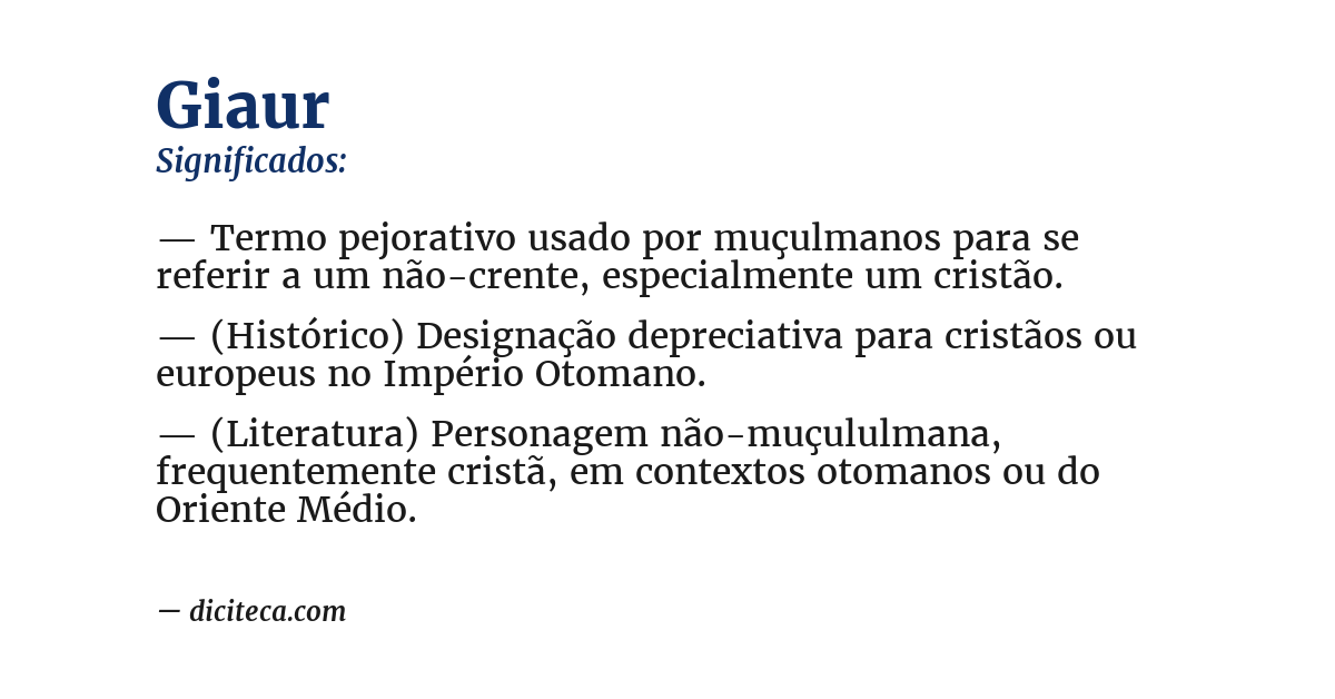 Significado de giaur