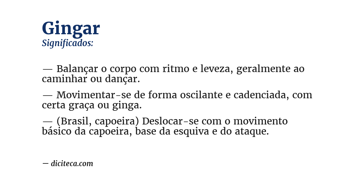 Significado de gingar