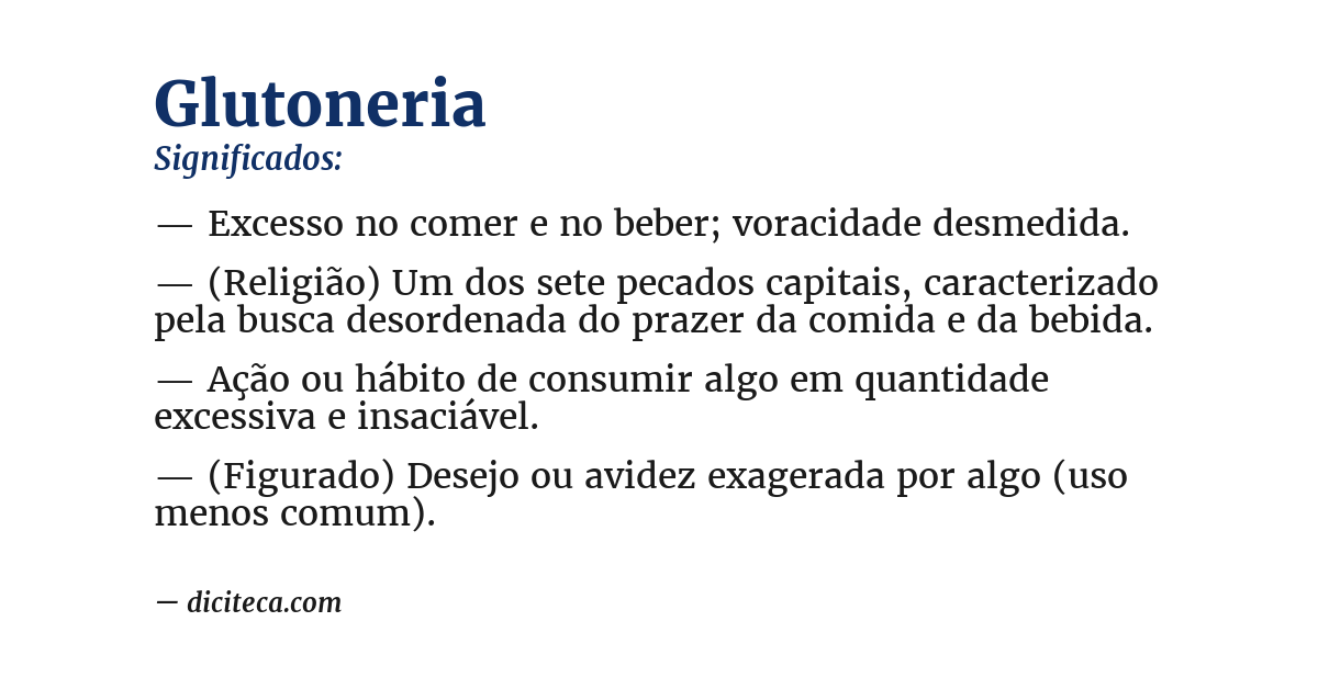 Significado de glutoneria