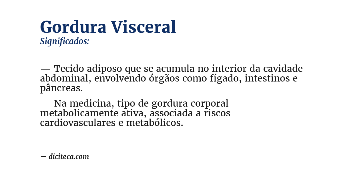 Significado de gordura visceral