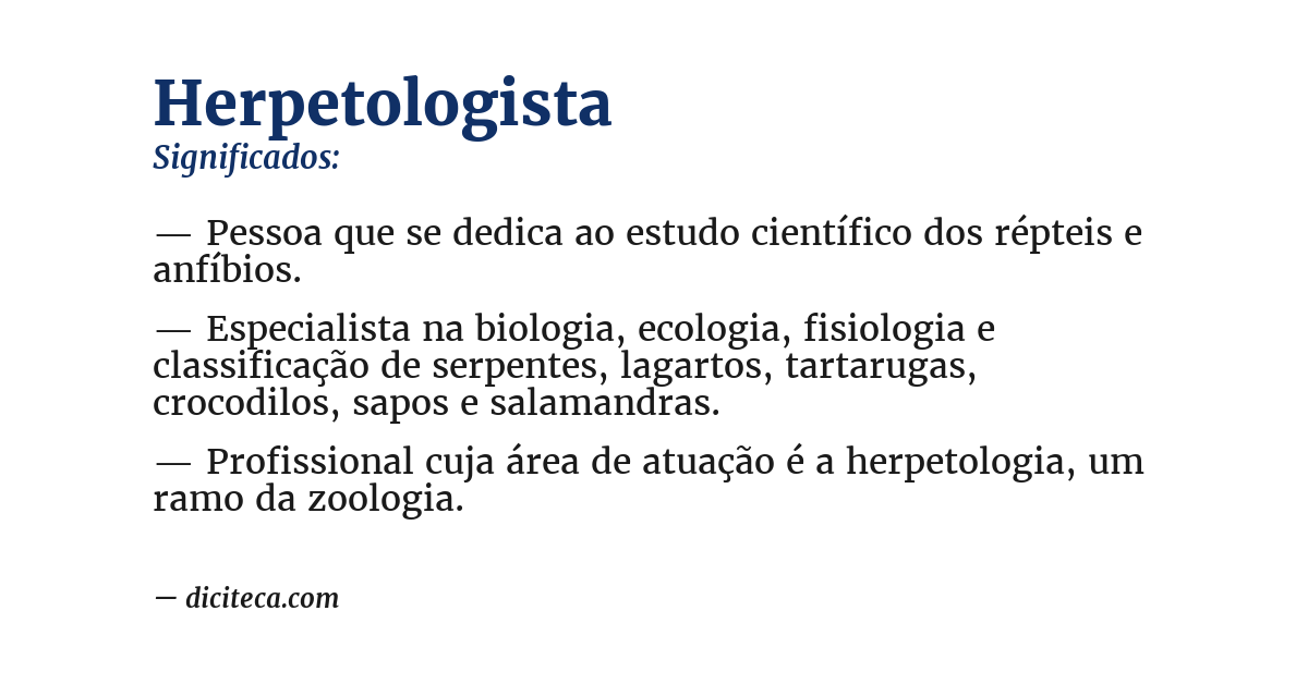 Significado de herpetologista