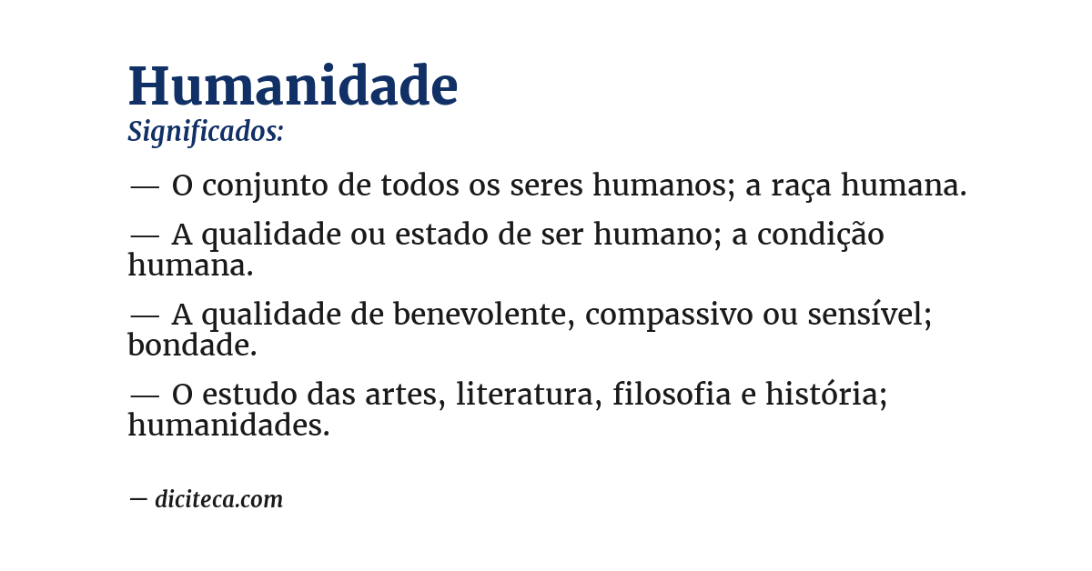 Significado de humanidade