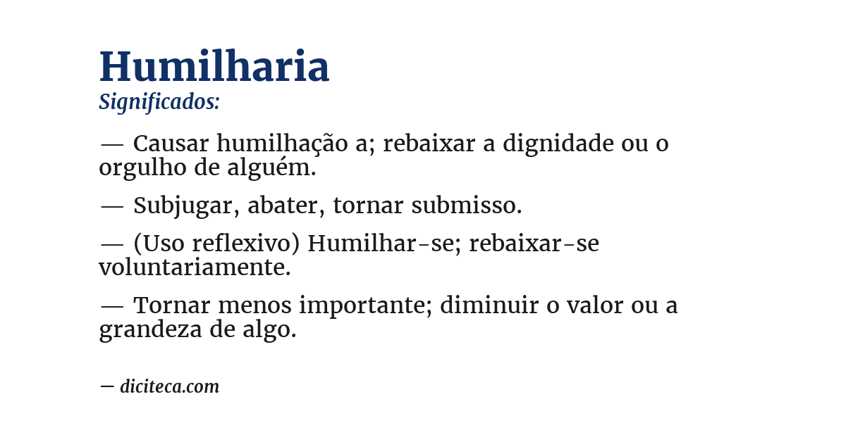 Significado de humilharia