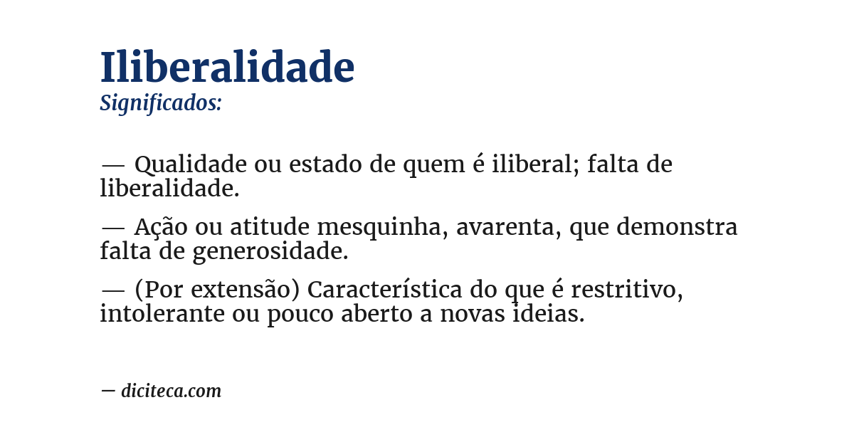 Significado de iliberalidade