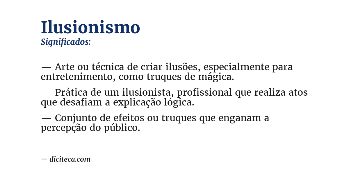 Significado de ilusionismo