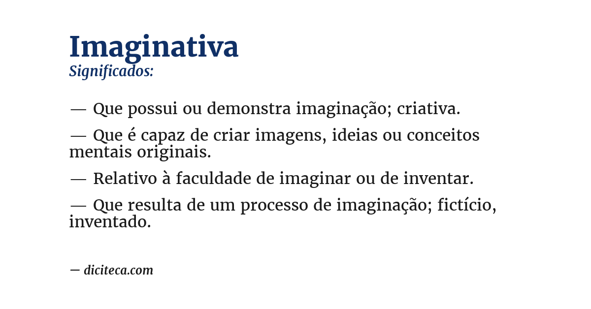 Significado de imaginativa